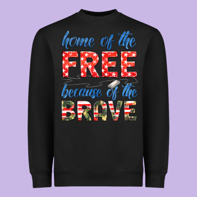 Home Of The Free Because Of The Brave Heavyweight Sweatshirt Designed By Hra Design Shop