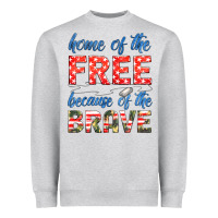 Heather Grey home of the free because of the brave Heavyweight Sweatshirt - HRA Design Shop