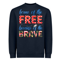 Navy home of the free because of the brave Heavyweight Sweatshirt - HRA Design Shop