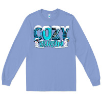 Colony Blue cozy season with snowman ado Long Sleeve Tee - AdoDesignShop