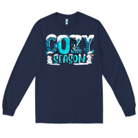 Navy cozy season with snowman ado Long Sleeve Tee - AdoDesignShop