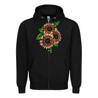 Black strawberry blonde sunflower Zipper Hoodie - LillyAllenDesigns
