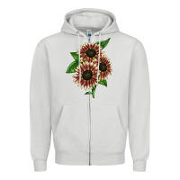 Dove Grey strawberry blonde sunflower Zipper Hoodie - LillyAllenDesigns