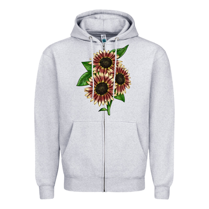 Strawberry Blonde Sunflower Zipper Hoodie by LillyAllenDesigns | Teevron