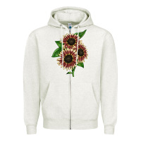 Oatmeal Heather strawberry blonde sunflower Zipper Hoodie - LillyAllenDesigns