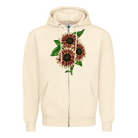 Sandshell strawberry blonde sunflower Zipper Hoodie - LillyAllenDesigns