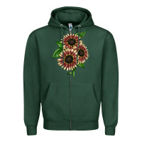 Sports Green strawberry blonde sunflower Zipper Hoodie - LillyAllenDesigns