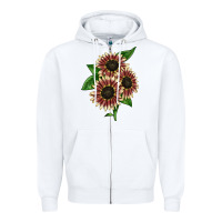 White strawberry blonde sunflower Zipper Hoodie - LillyAllenDesigns
