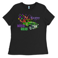 Black mardi gras with truck Ladies Tee - AdoDesignShop