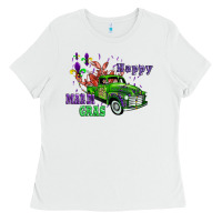 White mardi gras with truck Ladies Tee - AdoDesignShop