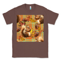 Chestnut fall squirrel and plaid seamless Classic Tee - BundleAndBundleShop