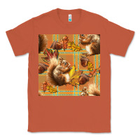 Copper fall squirrel and plaid seamless Classic Tee - BundleAndBundleShop