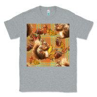 Heather Grey fall squirrel and plaid seamless Classic Tee - BundleAndBundleShop