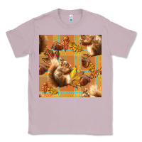 Lilac fall squirrel and plaid seamless Classic Tee - BundleAndBundleShop