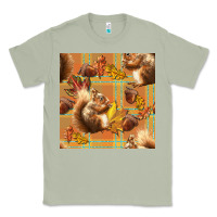 Matcha fall squirrel and plaid seamless Classic Tee - BundleAndBundleShop