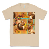 Mushroom fall squirrel and plaid seamless Classic Tee - BundleAndBundleShop