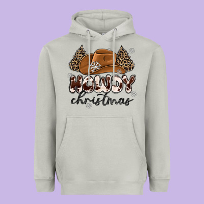 Howdy Christmas Heavyweight Hoodie Designed By Maliassmallbusiness