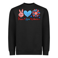Black peace love america Heavyweight Sweatshirt - HRA Design Shop