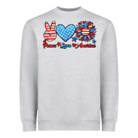 Heather Grey peace love america Heavyweight Sweatshirt - HRA Design Shop