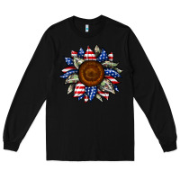 Black sunflower american flag Long Sleeve Tee - JahusDesignShop