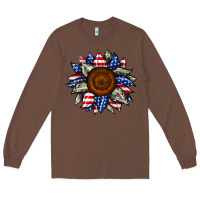 Chestnut sunflower american flag Long Sleeve Tee - JahusDesignShop