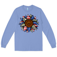 Colony Blue sunflower american flag Long Sleeve Tee - JahusDesignShop
