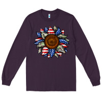 Plum sunflower american flag Long Sleeve Tee - JahusDesignShop