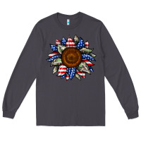 Smoke sunflower american flag Long Sleeve Tee - JahusDesignShop