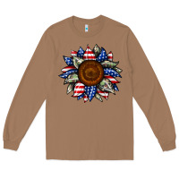 Toasted Coconut sunflower american flag Long Sleeve Tee - JahusDesignShop