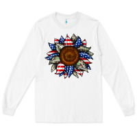 White sunflower american flag Long Sleeve Tee - JahusDesignShop