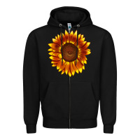 Black tiger eyes sunflower Zipper Hoodie - LillyAllenDesigns