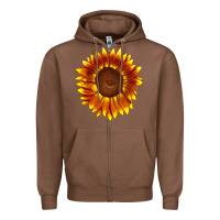Chestnut tiger eyes sunflower Zipper Hoodie - LillyAllenDesigns