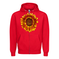 Red tiger eyes sunflower Zipper Hoodie - LillyAllenDesigns