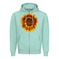 Seafoam tiger eyes sunflower Zipper Hoodie - LillyAllenDesigns