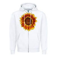White tiger eyes sunflower Zipper Hoodie - LillyAllenDesigns
