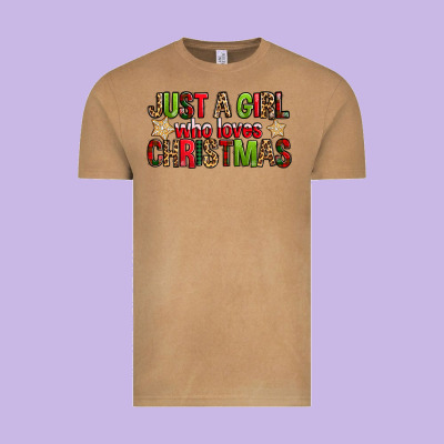 Just A Girl Who Loves Christmas With Cookies Vintage Tee Designed By Fadigitalartstudio