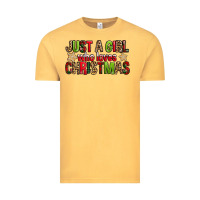 Vintage Mustard just a girl who loves christmas with cookies Vintage Tee - FaDigitalArtStudio
