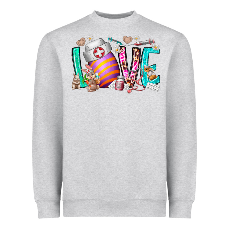 Love Easter Day Nurse Heavyweight Sweatshirt by RacoonDesign | Teevron