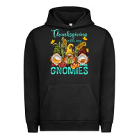 Pigment Black Thanksgiving With My Gnomes Urban Hoodie - NancyCooperArtShop
