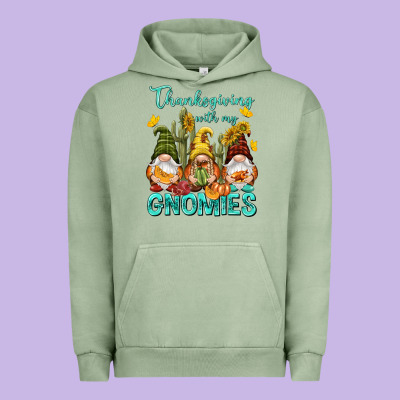 Thanksgiving With My Gnomes Urban Hoodie Designed By Nancycooperartshop
