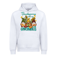 White Thanksgiving With My Gnomes Urban Hoodie - NancyCooperArtShop