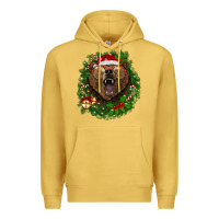 Antique Gold christmas bear  wreath Premium Hoodie - BarkalooDesign
