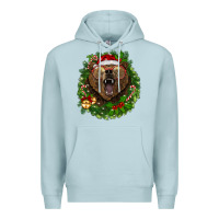 Blue Mist christmas bear  wreath Premium Hoodie - BarkalooDesign