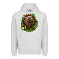 Dove Grey christmas bear  wreath Premium Hoodie - BarkalooDesign