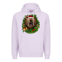 Lilac christmas bear  wreath Premium Hoodie - BarkalooDesign