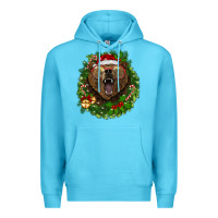 Ocean Blue christmas bear  wreath Premium Hoodie - BarkalooDesign