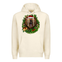 Tofu christmas bear  wreath Premium Hoodie - BarkalooDesign