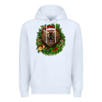 White christmas bear  wreath Premium Hoodie - BarkalooDesign