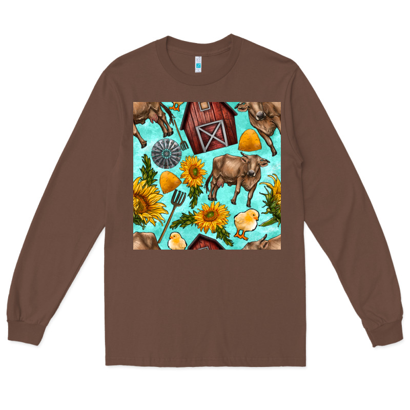 Farm Seamless Pattern Long Sleeve Tee by BundleAndBundleShop | Teevron