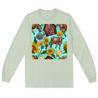 Matcha farm seamless pattern Long Sleeve Tee - BundleAndBundleShop